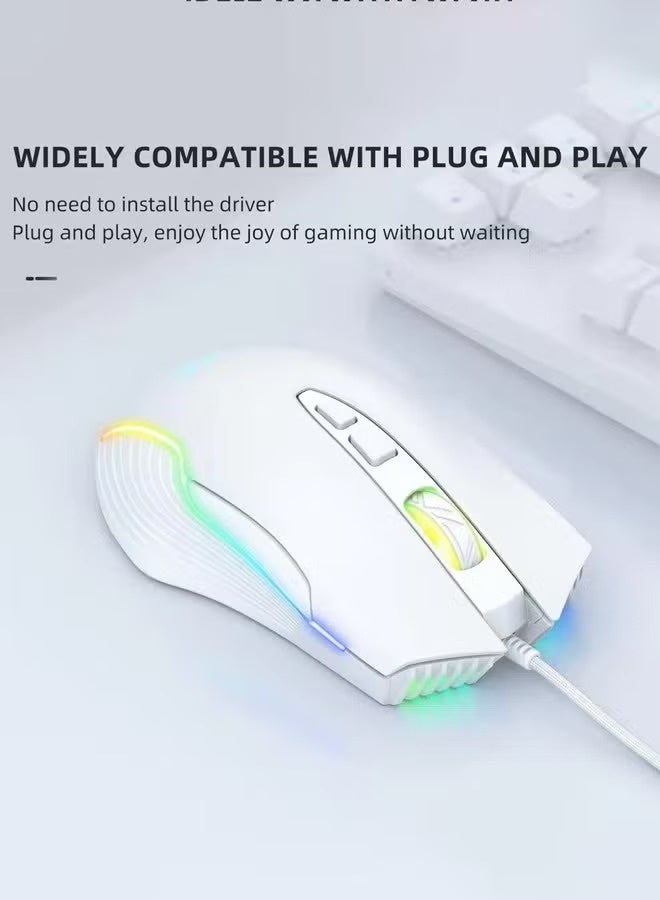 onikuma CW905 Wired RGB Gaming Mouse with Adjustable 6400DPI , 7 Buttons Optical USB Mouse, Ergonomic Symmetrical Design, Anti Fingerprint & Sweat Resistant Surface, Customizable RGB Backlight for PC, Laptop and Desktop Gaming - Image 4